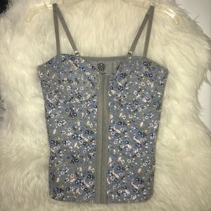 Gray Floral Corset